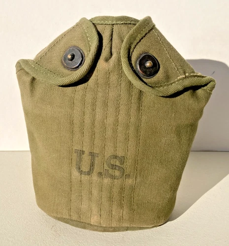WW2 US Army Military M1910 Canteen Cover Field Gear Equipment GLIDA 1945