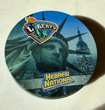 Vintage New York Liberty WNBA Hebrew National Coaster Set (4) Round Tin SGA
