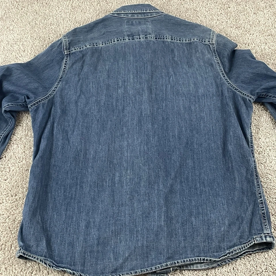 Vintage Abercrombie & Fitch Shirt Mens L Muscle Denim Button Up Western Y2K T287 - Image 2 of 4