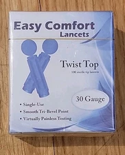 Easy Comfort - 30 Gauge Twist Top Lancets - 100 Count - SEALED