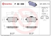 Bremsbelagsatz Scheibenbremse Prime Brembo P 50 099 FüR W176 X156 GLA C117 X117