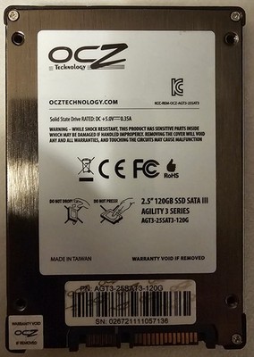 OCZ Agility 3 120GB Internal 2.5'' (AGT3-25SAT3-120G) SSD