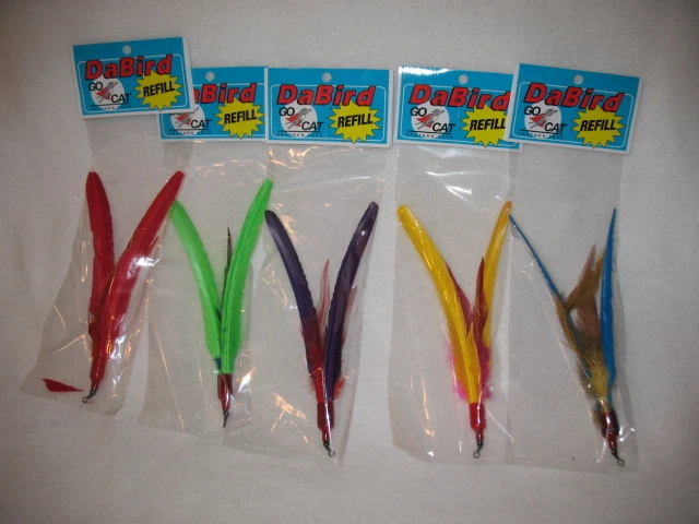 5 Turkey Feather Refills Da Bird wand cat toy toys refill GO CAT Free shipping