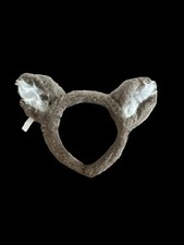 Great Wolf Lodge Fuzzy Plush Wolf Ears Pretend Play Headband Grey White Cosplay