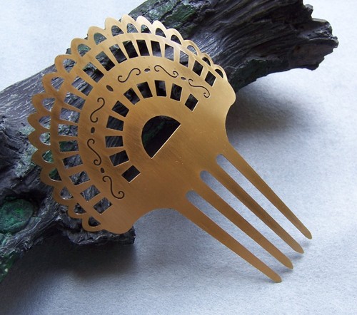 Pettine per capelli stile spagnolo bronzo anticato - NO TASSE DI IMPORTAZIONE USA - Foto 9 di 12