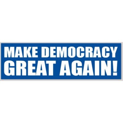 Make Democracy Great Again 3x10 Bumper Sticker