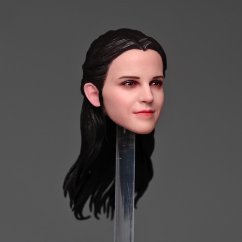 1/6 Emma Head Sculpt Smile Long Hair Beauty Girl Carving Model Fit 12'' Figure - Afbeelding 2 van 9
