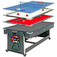 4-in-1 Multi Games Table Play Pool Air Hockey Table Tennis Sports Combo