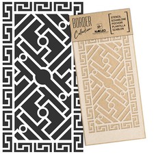 BORDER Reusable PLASTIC Wall STENCIL // 21x45cm or 45x95cm // CHINESE RAILING #2