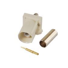 50-PCS Car Radio Stereo Fakra B Male White Crimp Connector for RG174 RG316 Cable