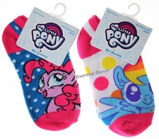 MY LITTLE PONY SOCKS GIRLS SIZE 6-8.5 KIDS Anklet 2 PAIR SOCKS GIFT RAINBOW