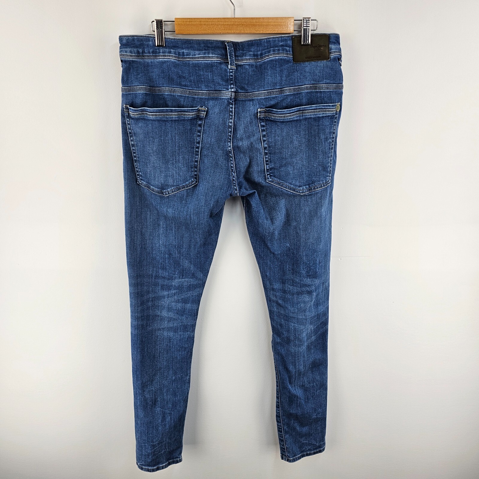 Pepe Jeans Jeans Womens W34 L32 Denim Distressed Blue Skinny Leg