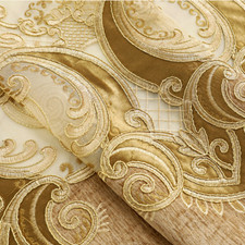European Curtains for Living Room Blackout Embroidered Chenille Drape Eyelets