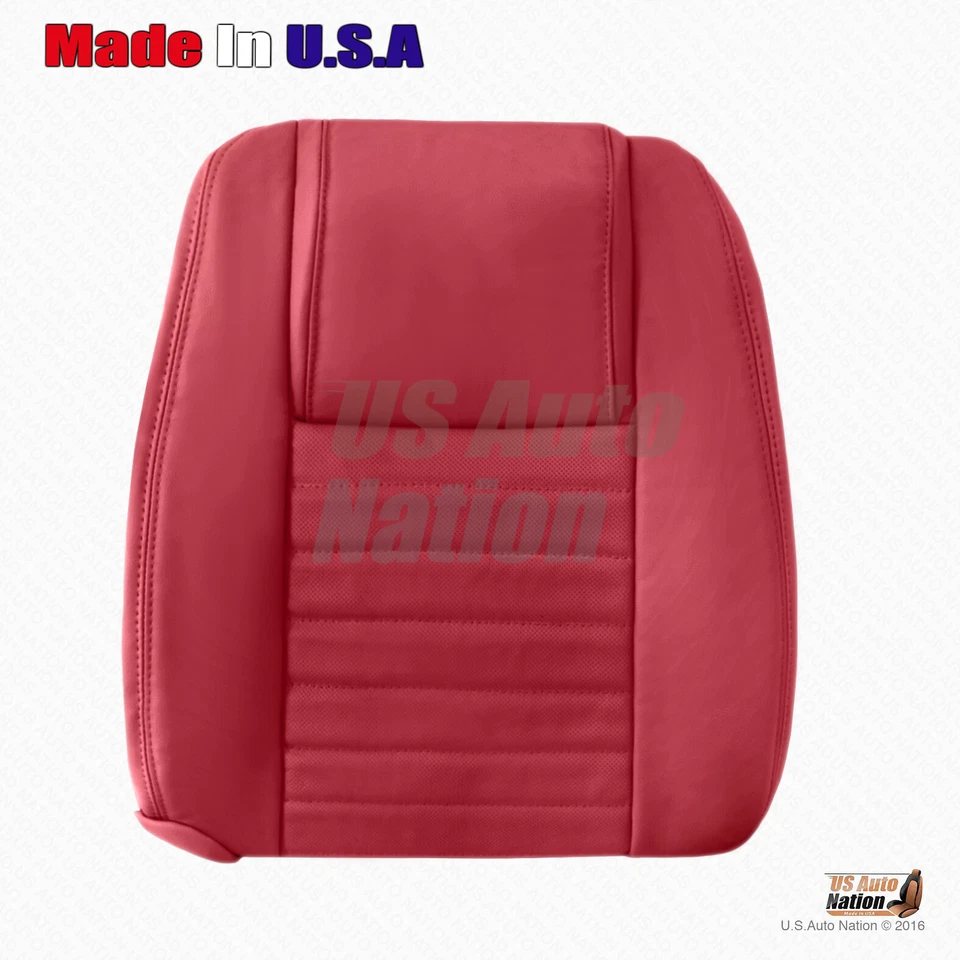 Ford Mustang 2005 2006 2007 conductor parte inferior y superior cubierta de cuero perforado en rojo Foto 4 de 4