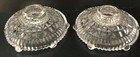 Clear Pressed Glass Taper Candle Holder Set of 2