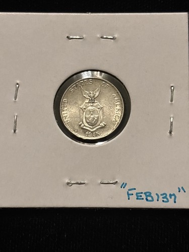Moneda de plata de 10 centavos de Filipinas 1945 d “feb137” administración de Estados Unidos - Imagen 13 de 19