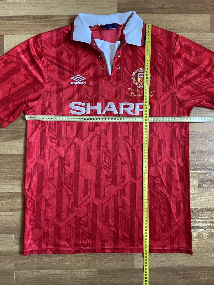 MANCHESTER UNITED 1992 1994 HOME FOOTBALL SHIRT SOCCER