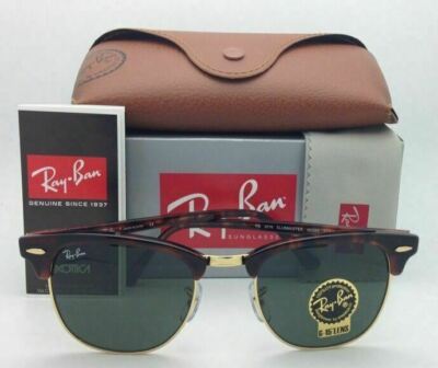 Ray-Ban RB3016クラブマスター49-21黒金G15ケース付 Ray-Ban CLUBMASTER Sunglasses RB 3016 W0366 49-21 Tortoise/Gold