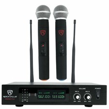 Rockville RWM71U Dual UHF Handheld Wireless Microphone System w/ Metal Receiver