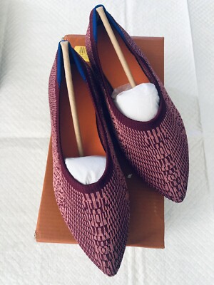Woman Jujube Red Marled Pointed Flat Size 9