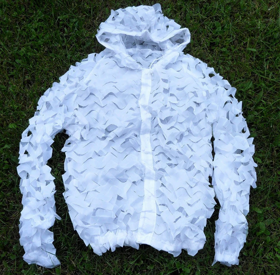 New Camo Ghillie Suits Winter Camouflage Snow Jacket Pant Set Hunting Snow - Image 4 of 4