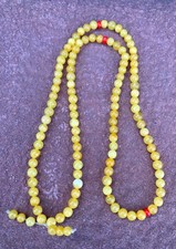 Natural Baltic Amber Budish Beads Mala Yellow Amber 108 Beads 10 grams
