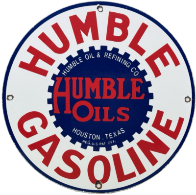 #ad #ad VINTAGE HUMBLE GASOLINE PORCELAIN SIGN MOTOR OIL GAS STATION PUMP PLATE TEXAS $120.53