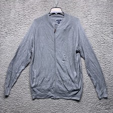 Club Room Sweater Mens XXL 2 XL Gray Full Zip Knit Texture 012214