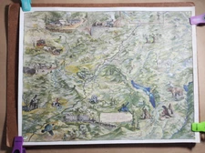 Vtg 1967 MAP of Oakhurst California - Bass Lake, Ahwahnee, North Fork, Coarsegol