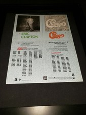 Eric Clapton/Chicago Rare Original Radio Promo Ad Framed!