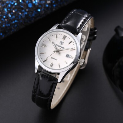 HERREN ARMBANDUHR LEDER QUARZUHR UHR UHREN LEDERUHR SCHMUCK ACCESSOIRS (NEU)