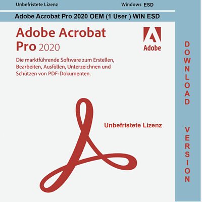 Adobe Acrobat PRO 2020 OEM, Windows, zeitlich unbegrenzt, Digitaler Download