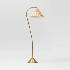 Gooseneck Floor Lamp with Natural Shade - Threshold