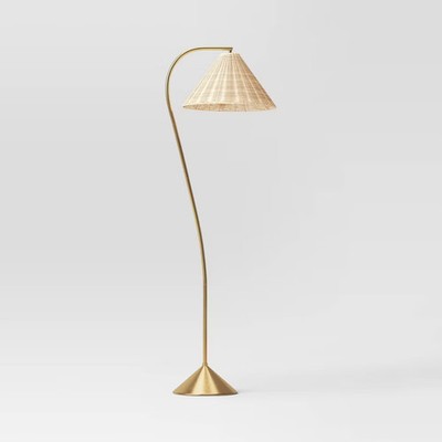 Gooseneck Floor Lamp with Natural Shade - Threshold