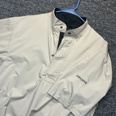 DryJoys by FootJoy Men's Med Short Sleeve Golf Pullover Jacket Beige Windbreaker