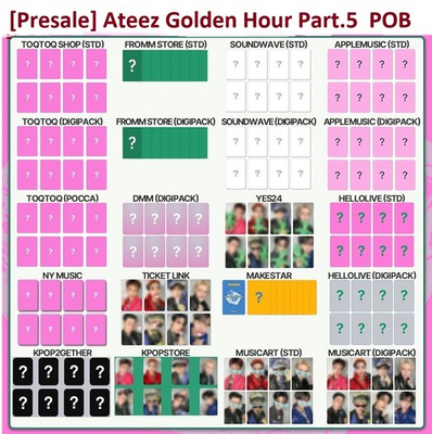 #ad PreSale ATEEZ 14th Mini Album Golden Hour Part.5 POB Official Photocard $54.99