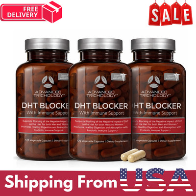 Advanced Trichology DHT Blocker   Hair Growth Supplement   120 Capsules 3 pack