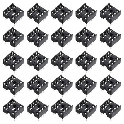 25Pcs DIP IC Chip Socket Adapter 8 Pin IC Assortment Kit 2.54mm/0.1''