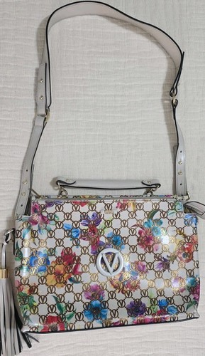 Borsa tote Valentino by Mario Valentino Rainbow Bridget floreale monogramma in pelle - Foto 2 di 12