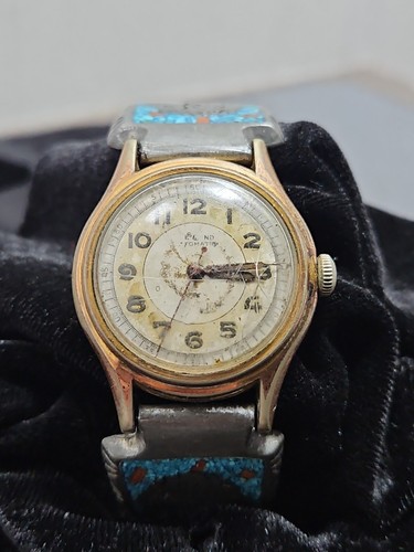 Vintage Ram77 Turquoise & Coral Indian Head Watch Parts Only Estate Find... - Picture 2 of 15