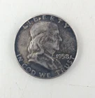 1958 Franklin Silver Half Dollar 90% Silver 50c US Coin