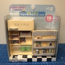 Teeny Tiny Mini Retro Refrigerator Playset Toy For Doll House Miniatures New
