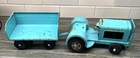 1960's Vintage TONKA  AIRLINES Original Turquoise Tractor W/Luggage Trailer