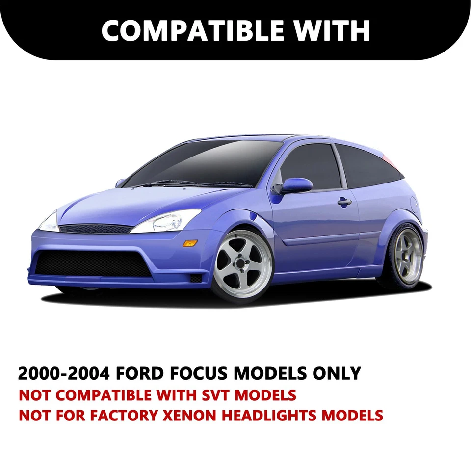 Conjunto de faróis para faróis de halogênio Ford Focus 2000-2004 esquerda+direita 00-04 - Imagem 4 de 4