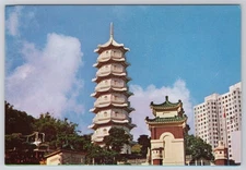 Tiger Gardens Seven Storeyed Pagoda Hong Kong 4x6 Postcard China