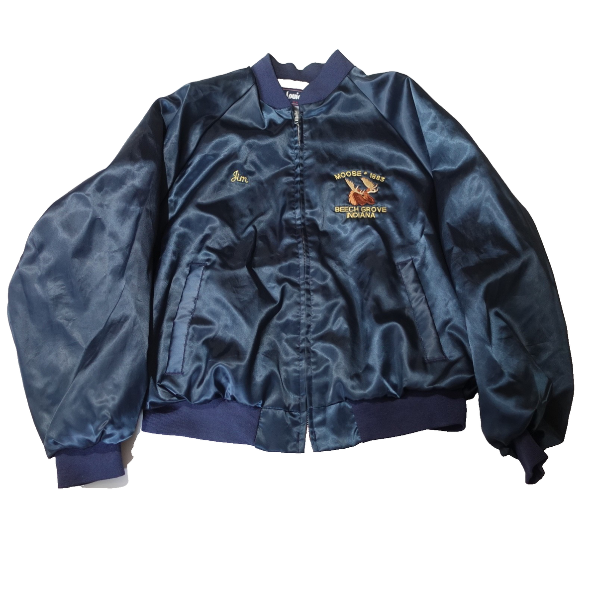 Vintage King Louie Jacket Mens XL Satin Bomber Beach Grove Indiana