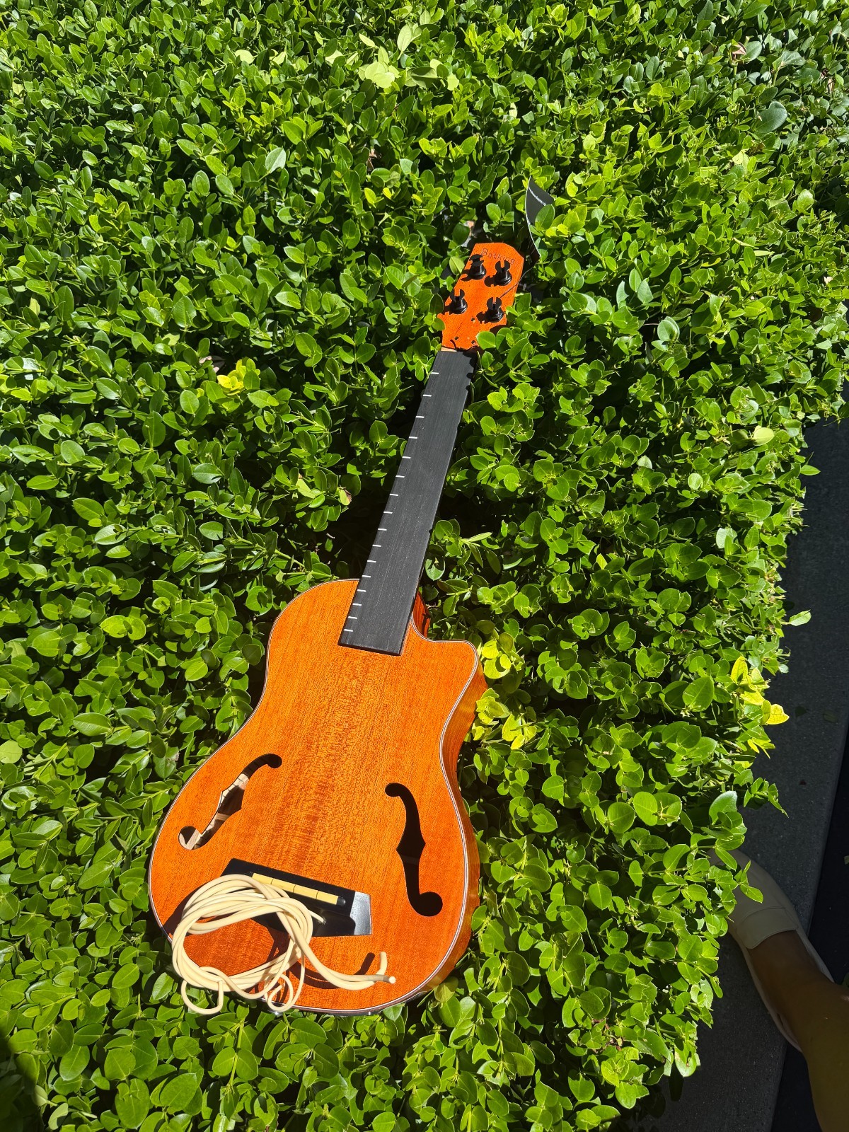 Batking Ukulele Bass UBass Baritone 30 Inch Mahogany F-Holes Fretless/EQ