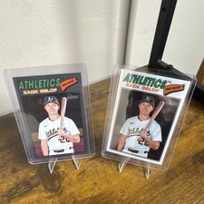 Topps Heritage Zack Gelof Athletics 2 Card Lot Grey Border and Topps Chrome