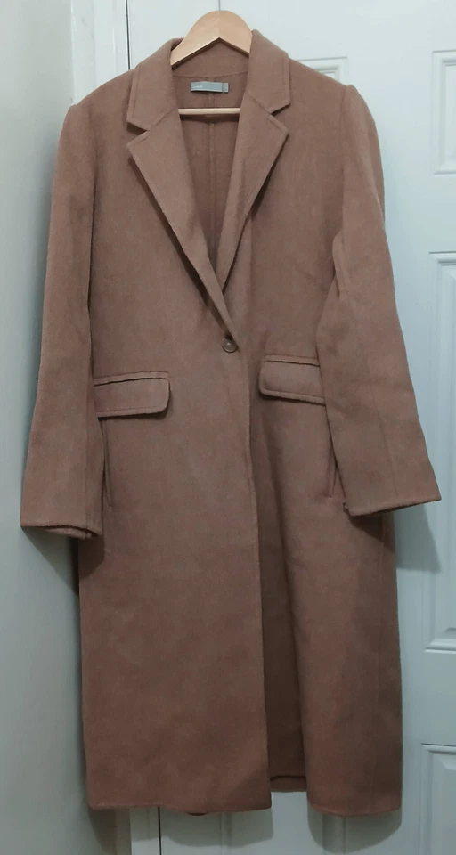 Vince womens large dusty rose alpaca wool long coat - Image 2 of 4