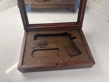 Kimber 1911 Presentation Case Walnut laser Engraved interior.